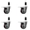 Service Caster 3.5'' Maroon Poly Swivel 1-3/8'' Expanding Stem Caster Set Total Lock Brake, 4PK SCC-EXTTL20S3514-PPUB-MRN-138-4 - alternate 1